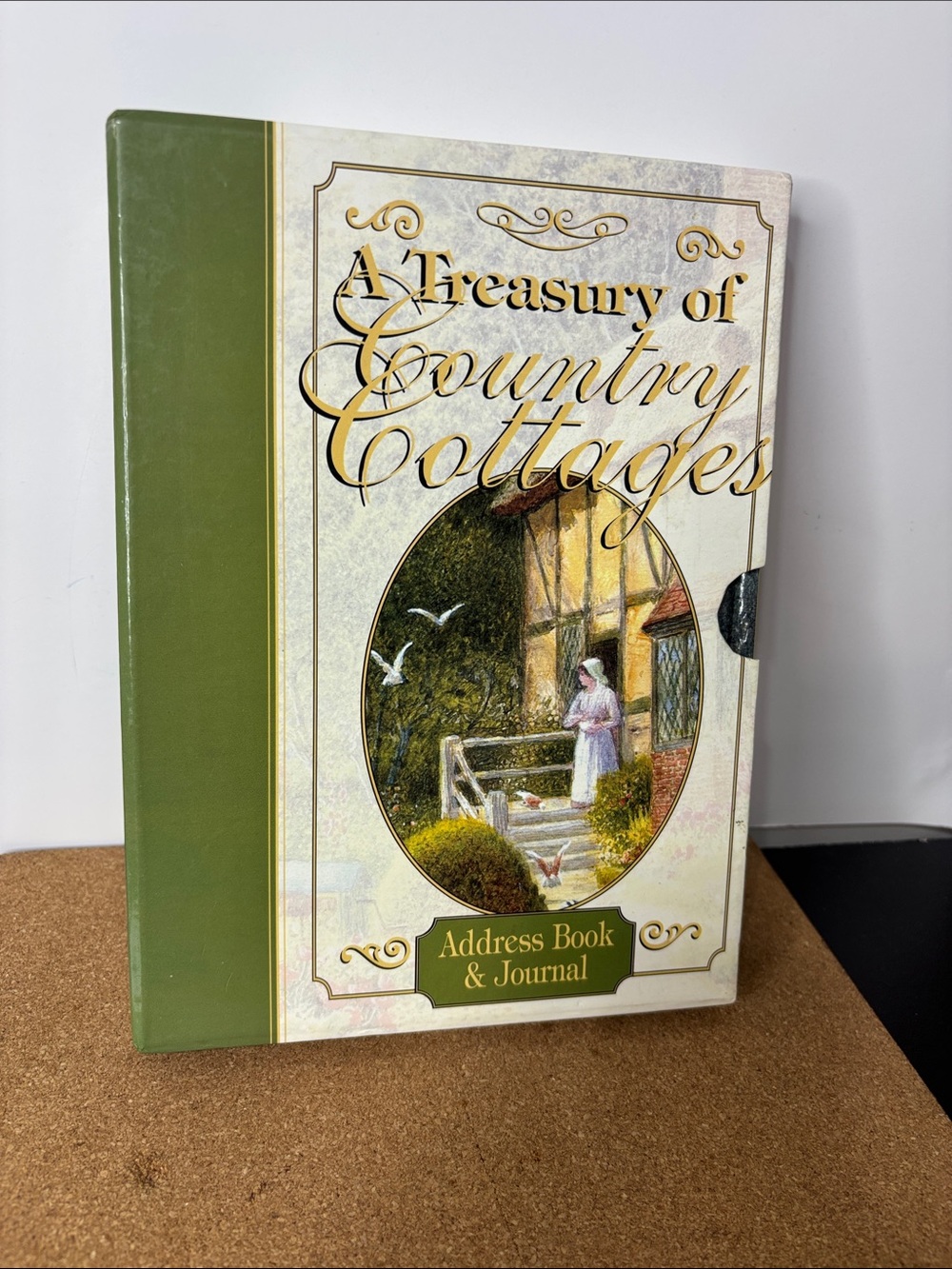 💐3/$15 A Treasury of Country Cottages Address Book & Journal - Olive Green